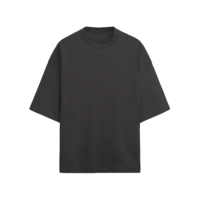 Terry Cotton Oversized Black Tee