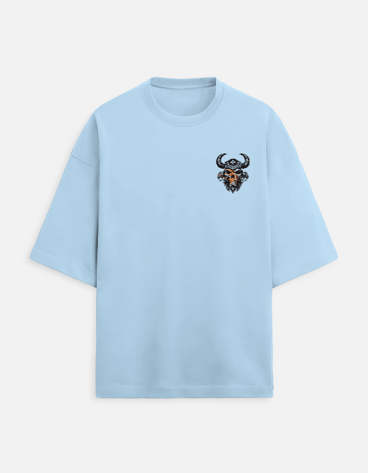 Vikings Oversized Terry Cotton Baby Blue Tee