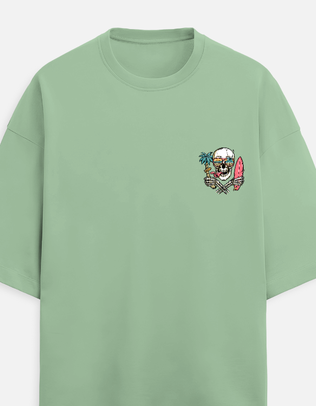 Cool Skull Oversized Terry Cotton Jade Color