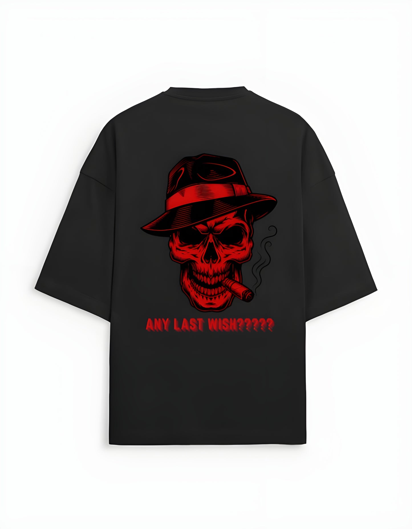 Gangsta Red Graphic Black Oversized T-Shirt