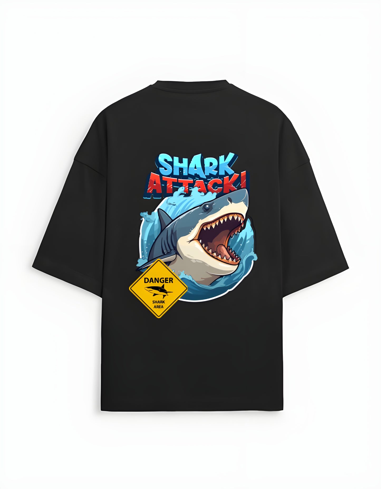 Ocean Baby Graphic Tee Black Oversized Cotton T-Shirt