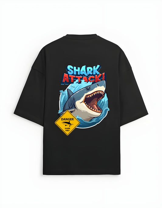 Ocean Baby Graphic Tee Black Oversized Cotton T-Shirt