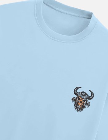 Vikings Oversized Terry Cotton Baby Blue Tee