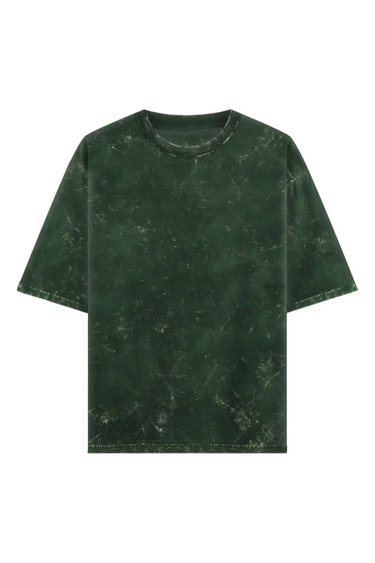 Acid Wash Bottle Green Oversized Tee