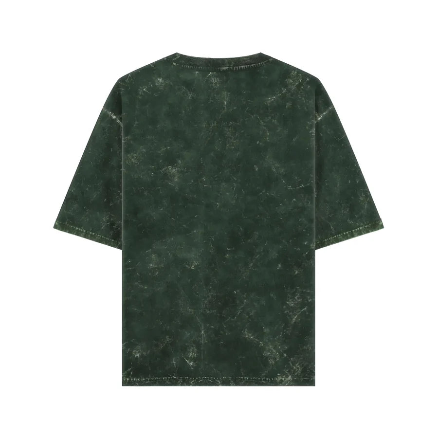 Acid Wash Bottle Green Oversized Tee