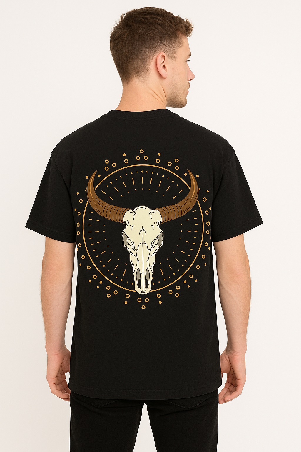 Desert Skull –Black Oversized Cotton T-Shirt