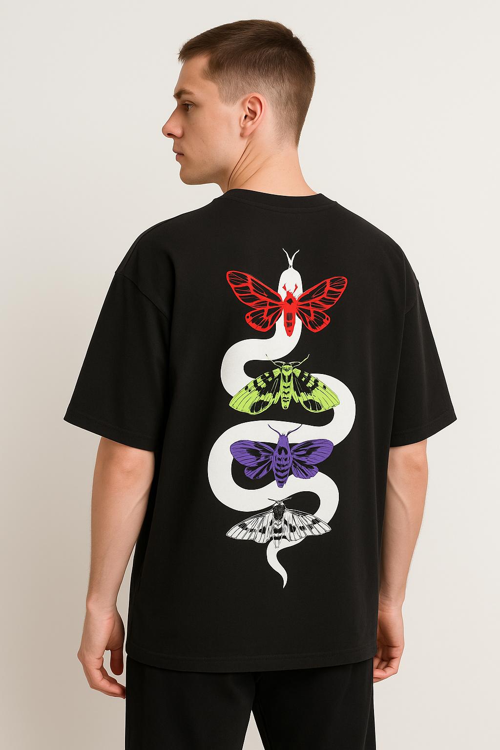 Venomous Embrace" Oversize Black Terry Cotton Tee