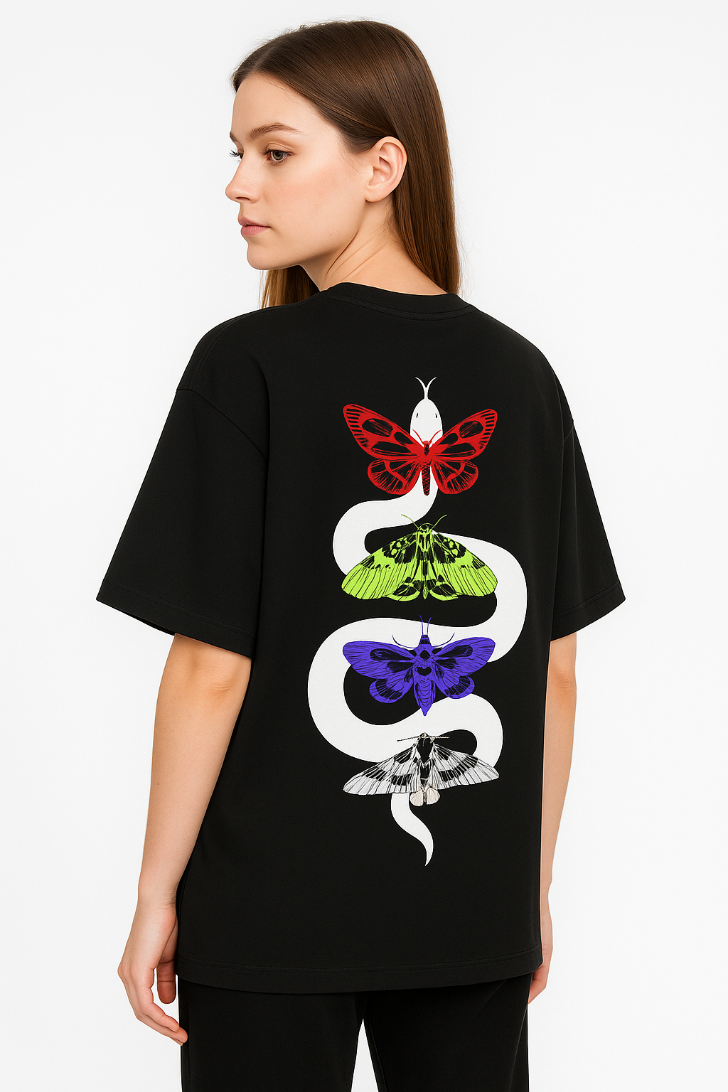 Venomous Embrace" Oversize Black Terry Cotton Tee