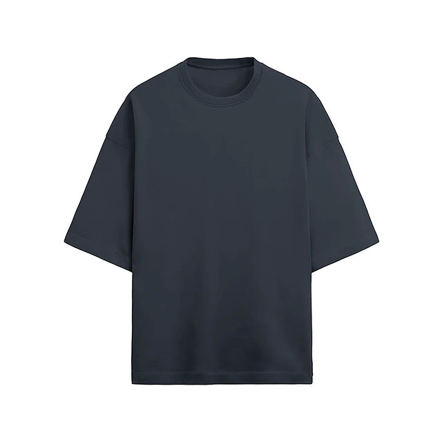 Terry Cotton Oversized Navy Blue Tee