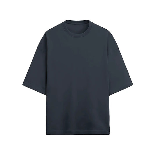 Terry Cotton Oversized Navy Blue Tee