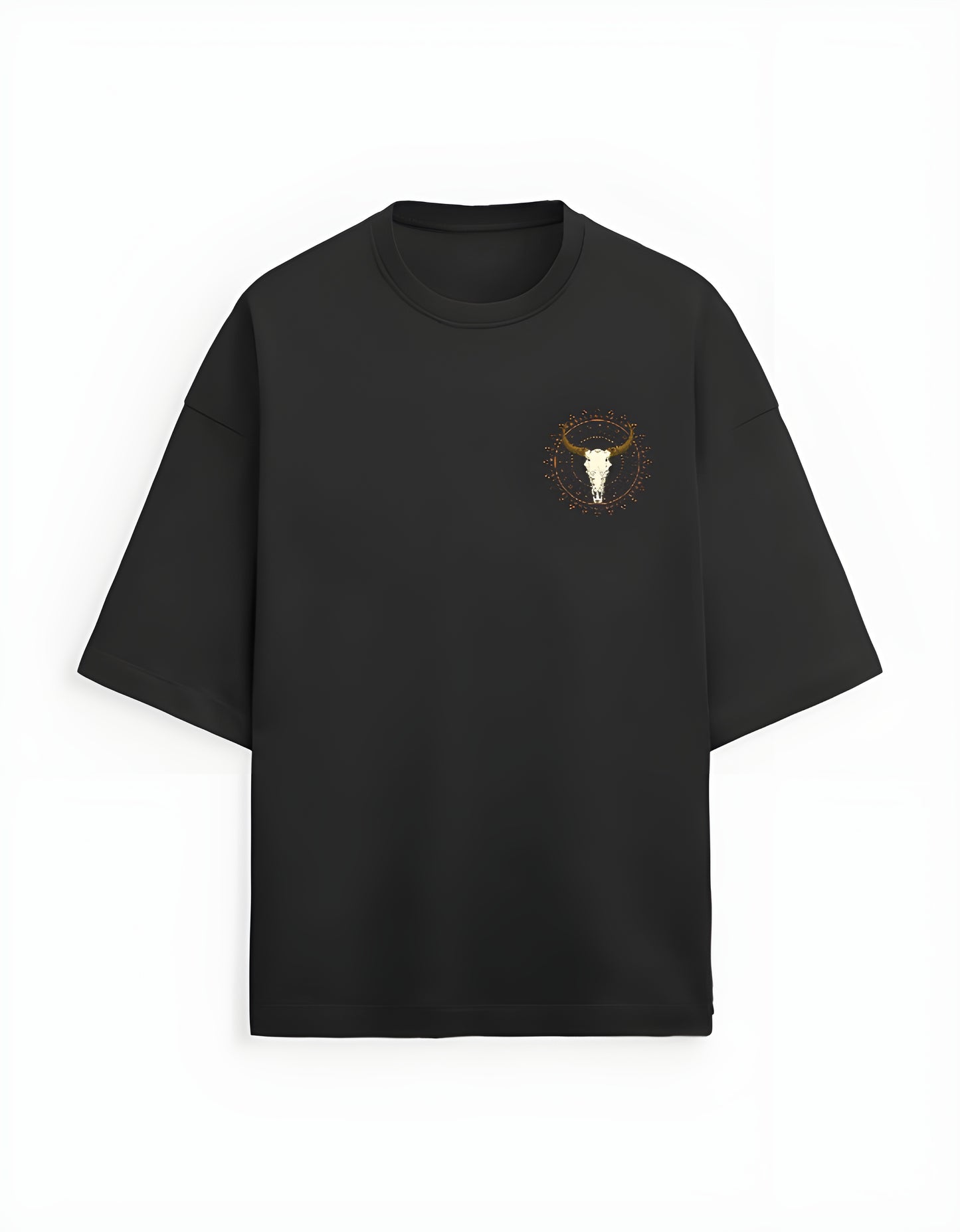 Desert Skull –Black Oversized Cotton T-Shirt