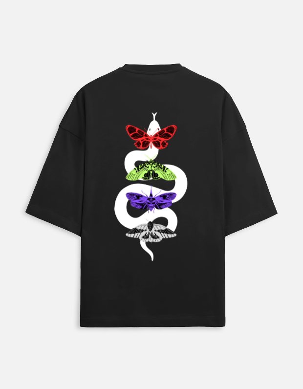 Venomous Embrace" Oversize Black Terry Cotton Tee