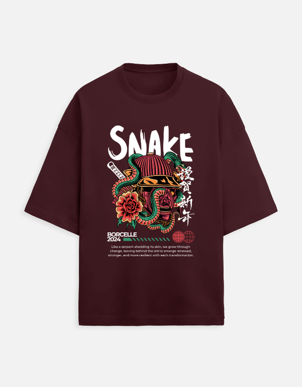 Japanese Snake & Samurai Oversized T-Shirt