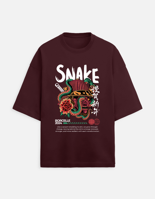 Japanese Snake & Samurai Oversized T-Shirt