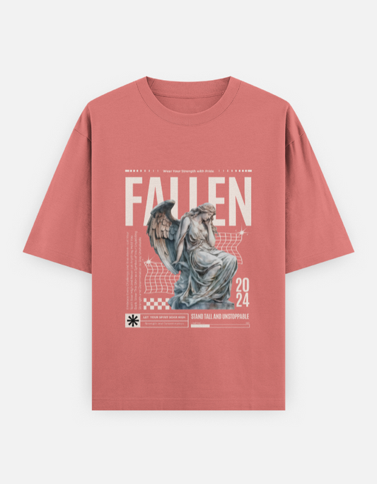 Fallen Coral Color Oversized Cotton Tees