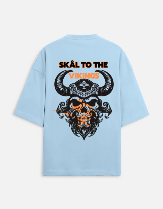 Vikings Oversized Terry Cotton Baby Blue Tee