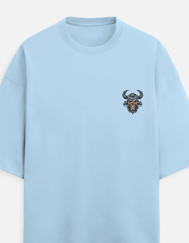 Vikings Oversized Terry Cotton Baby Blue Tee
