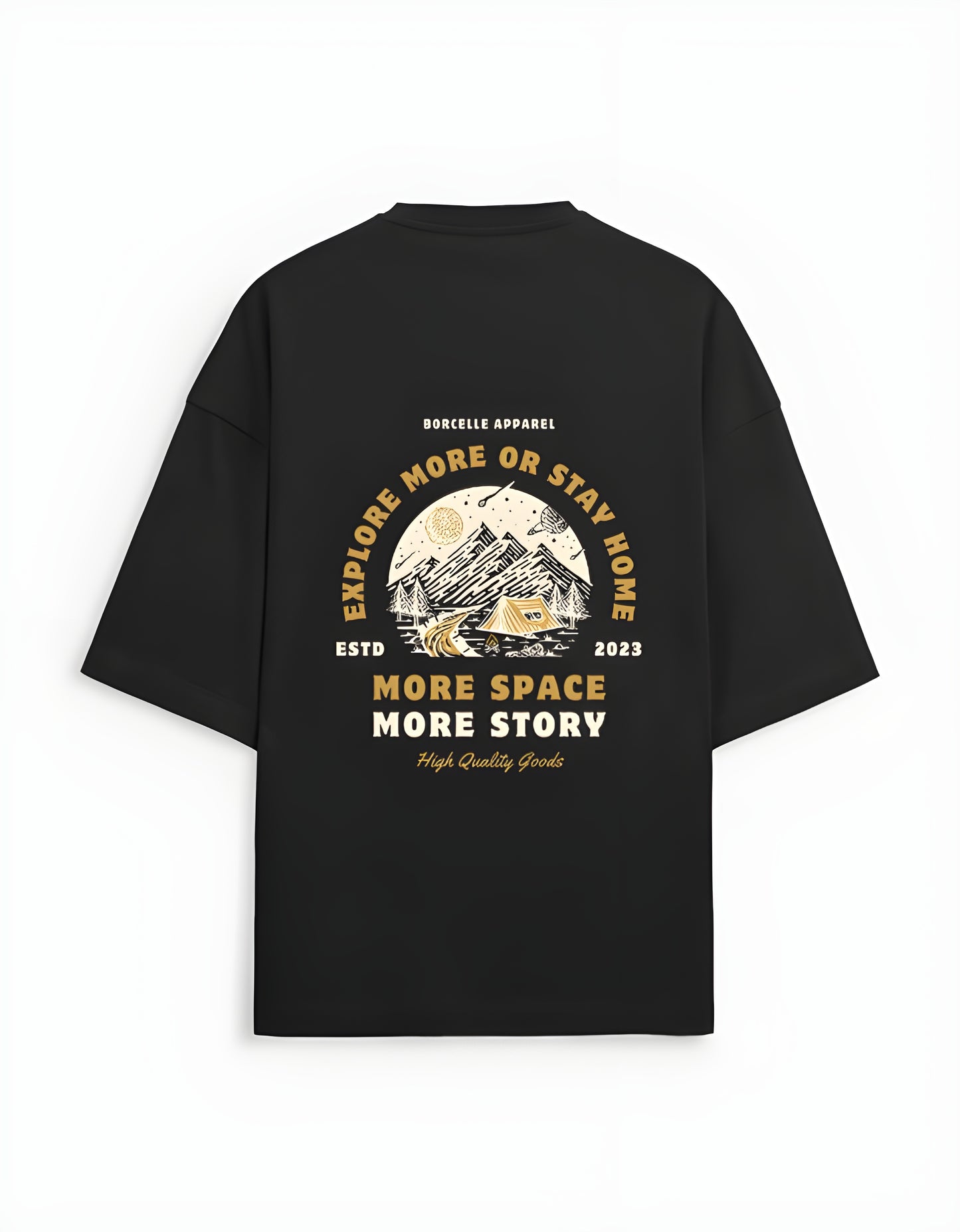 Explorer Graphic Black Oversized T-Shirt